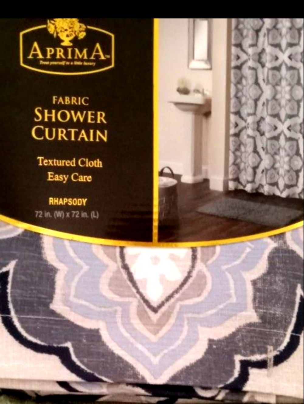 Rhapsody Textured Fabric Shower Curtain - Blue Gray